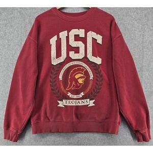 USC Trojans Sweatshirt Sz M Crewneck Graphic Goodie 2 Sleeves Oversized Calif